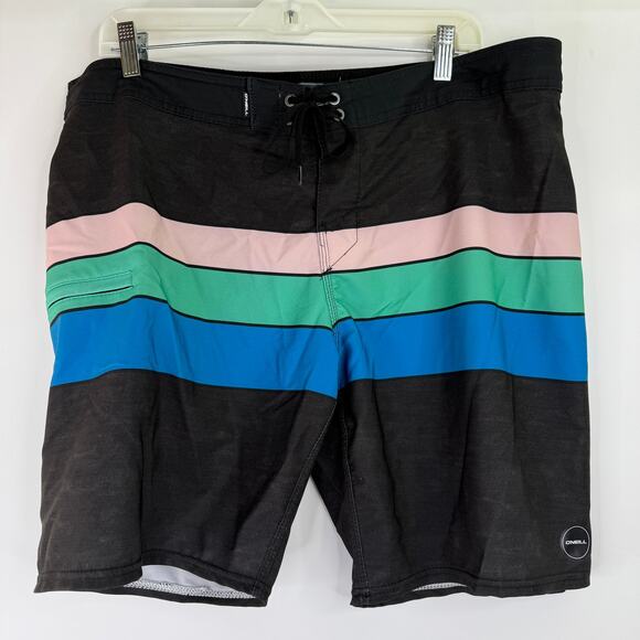 O'Neill Hyperfreak Men's Striped Board Shorts Size 38 - Picture 1 of 6
